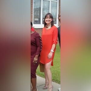 Knee-length silky shirt dress from Mossimo